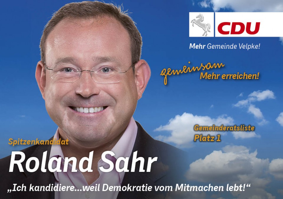 CDU-Ortsverband Velpke - Roland Sahr aus Velpke: Ich kandidiere.